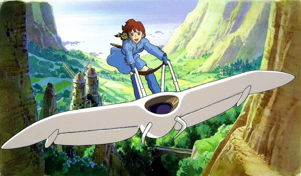 Nausicaa on her glider from Miyazaki's Naussicaa of the Valley of the Wind