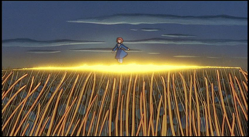 Miyazaki's Nausicaa of the Valley of the Wind landscape